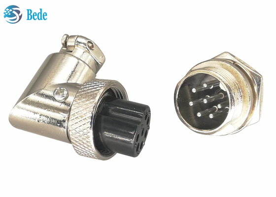 Silver Plated  7 Pins gx16 90 Degree aviator connector Male And Female Sets