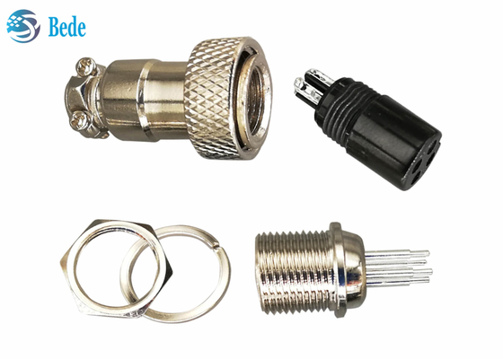 GX16 Aviation Connector Kits PCB Welding Style 7~10 Pin Plug And Socket 4A 200V
