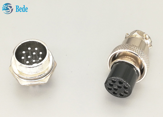 10 Pin Male / Female Gx16 Aviation Connector Set Zinc Alloy Material Welding