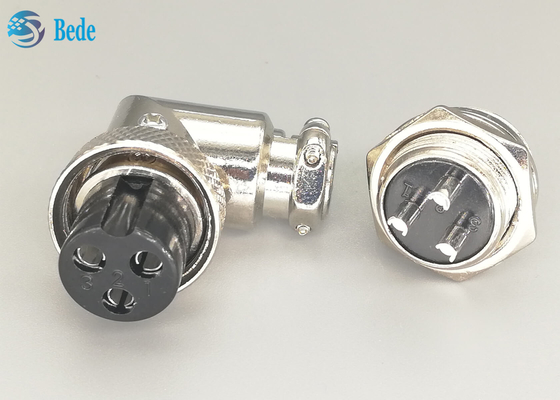 Zinc Alloy Material Gx16 3 Pin Connector Plug And Socket Kits Elbow Connector