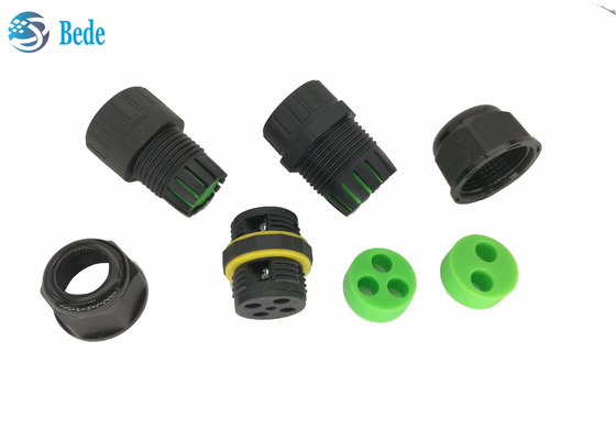 IP 68 Waterproof Cable Connectors 3 Pins Output 2~4 Wires Withstand High Voltage And High Current