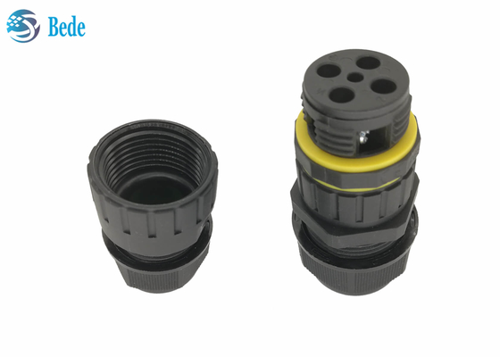 IP 68 Waterproof Cable Connectors 3 Pins Output 2~4 Wires Withstand High Voltage And High Current