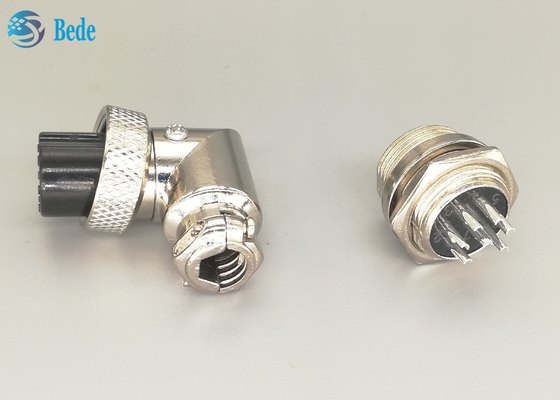 Silver Plated  7 Pins gx16 90 Degree aviator connector Male And Female Sets