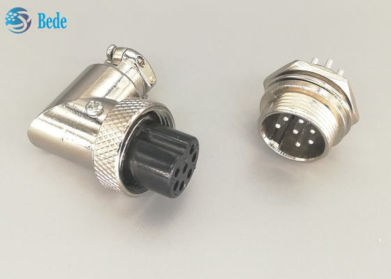 Silver Plated  7 Pins gx16 90 Degree aviator connector Male And Female Sets