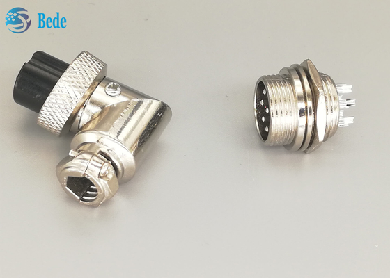 G×16 8 Pins Male And FemaleAviation Connector Plug L Type Silver Plated Plug