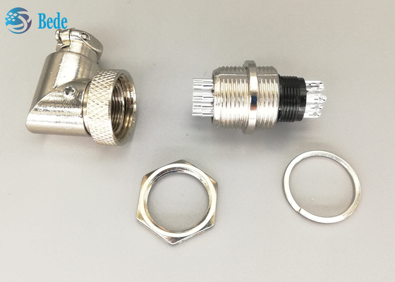 10 Pins Gx16 Elbow Connector Aviation Connector Male And Female Sets Silver Plated Plug