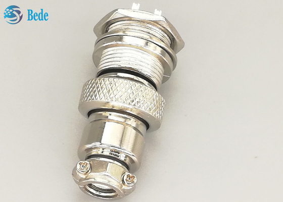 Male And Female Gx16 6 Pin Connector Straight Silver Plated Plug
