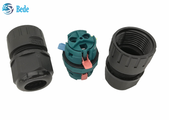 M20 Quick Wiring Water Proof Wire Connector 3 Pins 2 Channel 450V 17.5A ip68 waterproof connector 2 pin