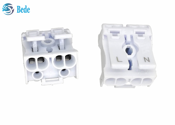 2 Poles PA66  Quick Terminal Blocks Lever Nuts 450V 24A Push In Connector Block