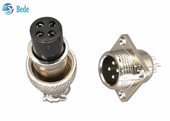 5 6 7 Pin M12 Circular Connector With Square Flange Male And Female Sets