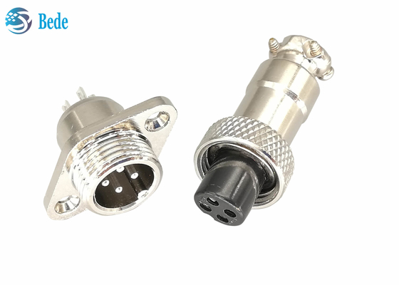3A 200V GX12 M12 Aviation Connector Plug With Rhombus Flange Male And Female Sets