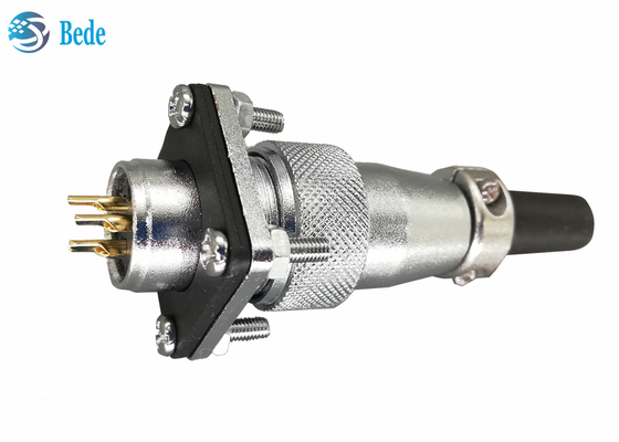 Square Flange And Dust Cover WS20 Circular Connectors With 2 3 4 Pin 500V 25A