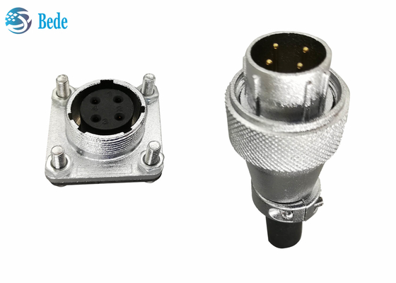WS20 5 6 7 8 Pin Circular Connector With Square Flange And Dust Cover 500V 10A