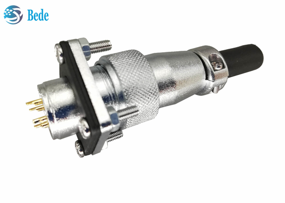 WS20 5 6 7 8 Pin Circular Connector With Square Flange And Dust Cover 500V 10A