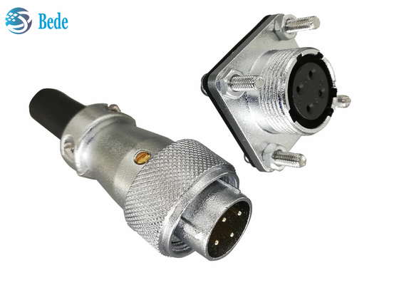 WS20 5 6 7 8 Pin Circular Connector With Square Flange And Dust Cover 500V 10A