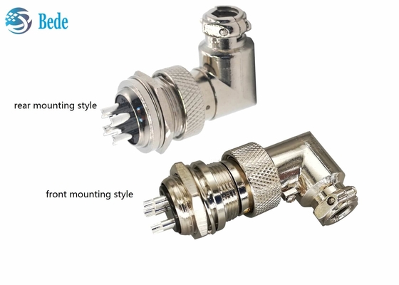 Aviation 200V 4A M16 Cable Connector Right Angle Female And Panle Mounting Male  6~10 Pins