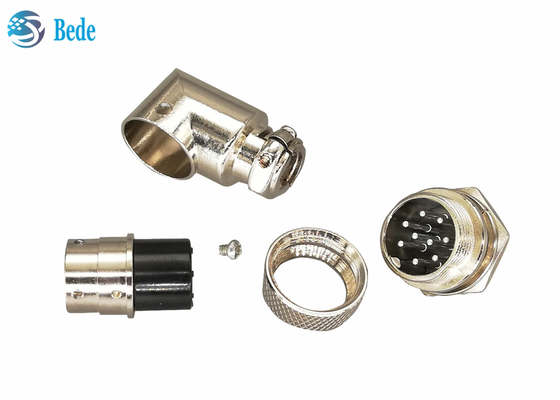 Aviation 200V 4A M16 Cable Connector Right Angle Female And Panle Mounting Male  6~10 Pins