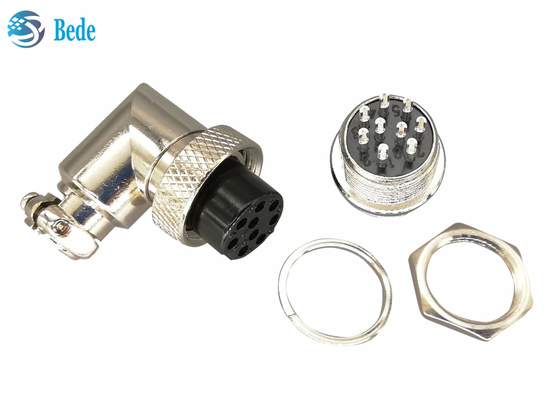 Aviation 200V 4A M16 Cable Connector Right Angle Female And Panle Mounting Male  6~10 Pins