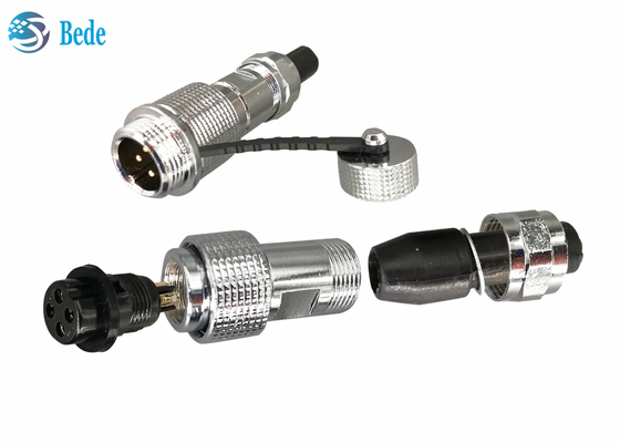 Copper Shell M12 Aviation Connector IP68 Cable To Cable Docking Style 2~7 Pin