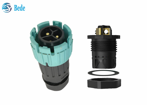 Self Locking M19 Waterproof Connector PA66 Material Cable To Panel Rear Mounting