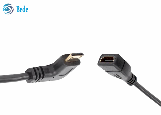 Angled Mini HDMI Male to HDMI Female Cable Adapter Connector 4 Directions Up-Down-Left-Right