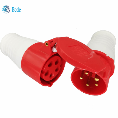 5 Pins Industrial Plug & Socket Industrial Power Connector  IP44 AC380-415V 16A