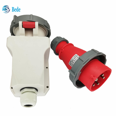 3P+N+E Industrial Plug and Socket IP67 AC220-415V 16 And 32 Amp Wall Mounting Type