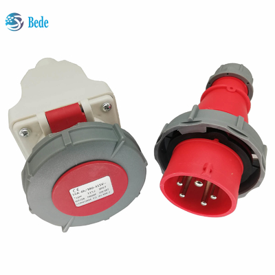 3P+N+E Industrial Plug and Socket IP67 AC220-415V 16 And 32 Amp Wall Mounting Type