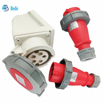 3P+N+E Industrial Plug and Socket IP67 AC220-415V 16 And 32 Amp Wall Mounting Type