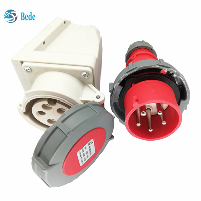 3P+N+E Industrial Plug and Socket IP67 AC220-415V 16 And 32 Amp Wall Mounting Type