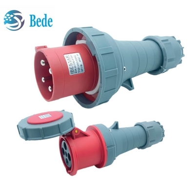 Durable High Current 63A / 125 Amp  Industrial Plugs And Sockets 3P+E IP67