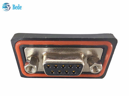 PA66 Silicone D Sub9 Female Connector High Current Voltage 500V Mounting Type Soldered