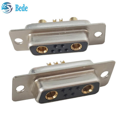 High Current Planning D-Sub Connector DB 7W2 Female Connector with Solder Cup Termination Style and 500 Mating Cycles