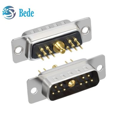 11W1 Combination D Sub Connectors male / female mixed High Current and Coaxial signal
