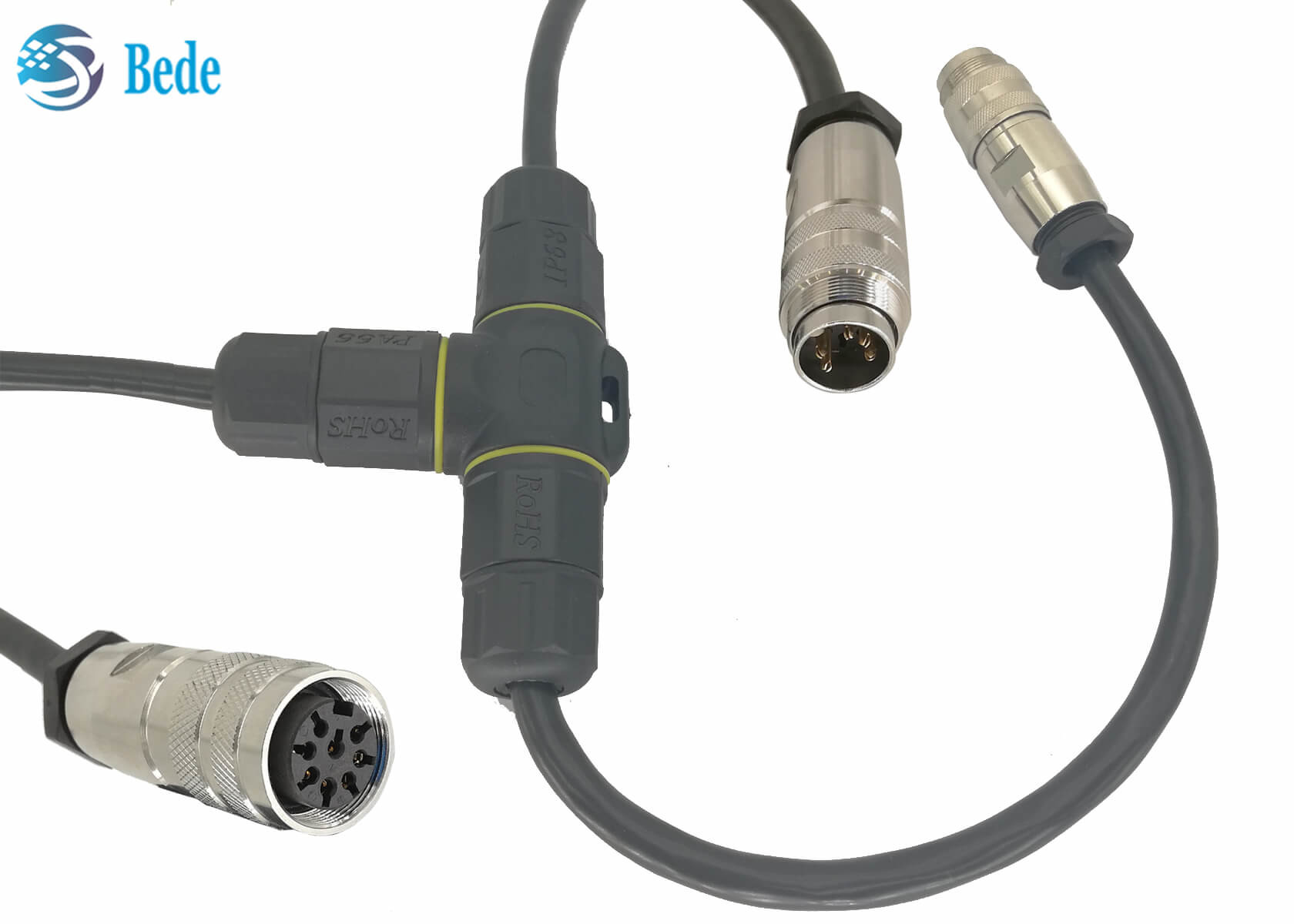 T Type 5 Pin Waterproof Electrical Connectors Cable Junction Box IP68 5 Pins