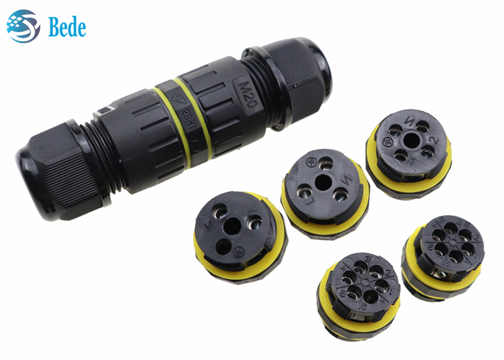 Ip68 M20 2 Pin Waterproof Wire Connectors 3 4 5 6 Pins 2 Poles For