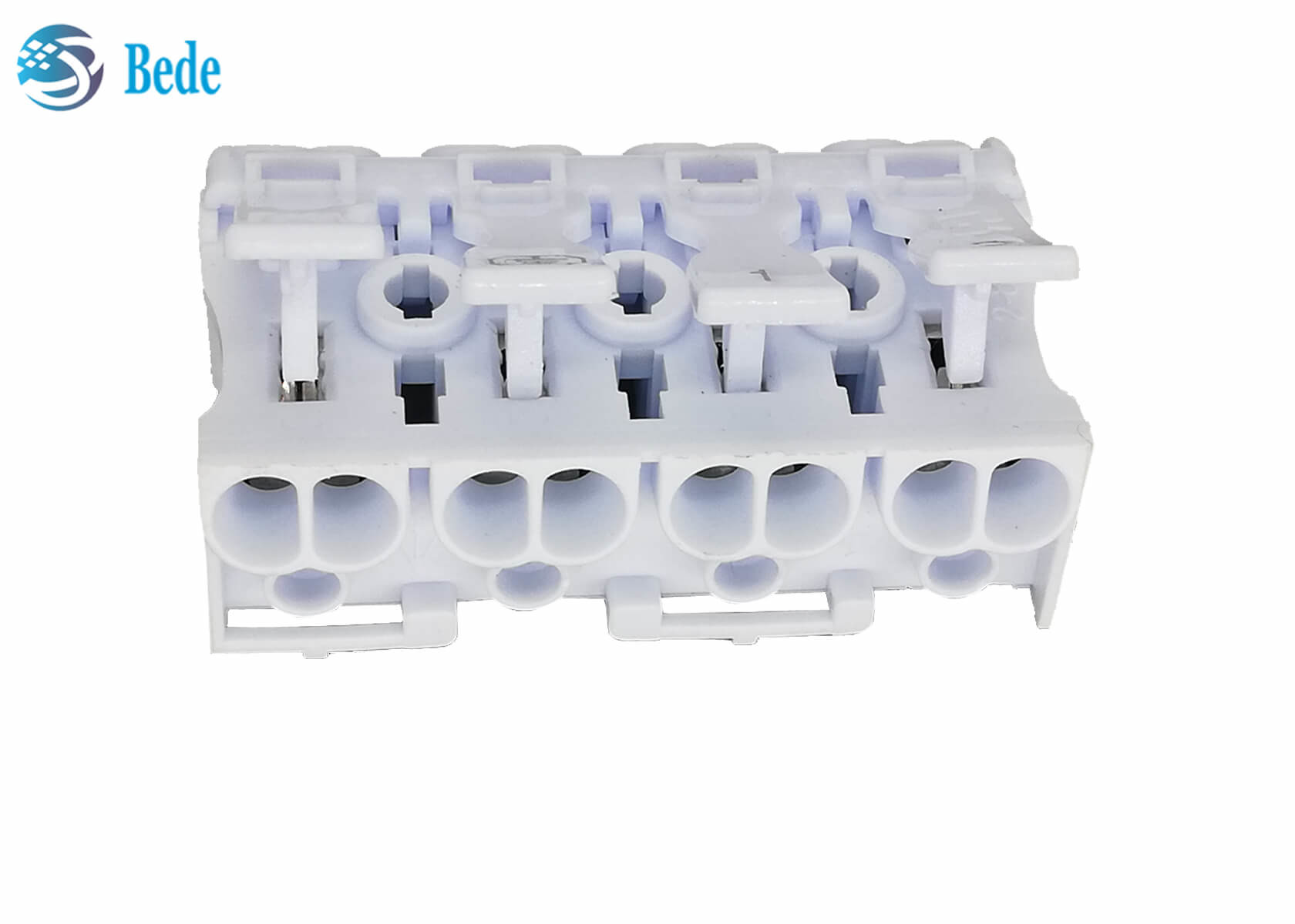 PA66 4 Poles Push In Wire Connector Quick Terminal Blocks Lever Nuts