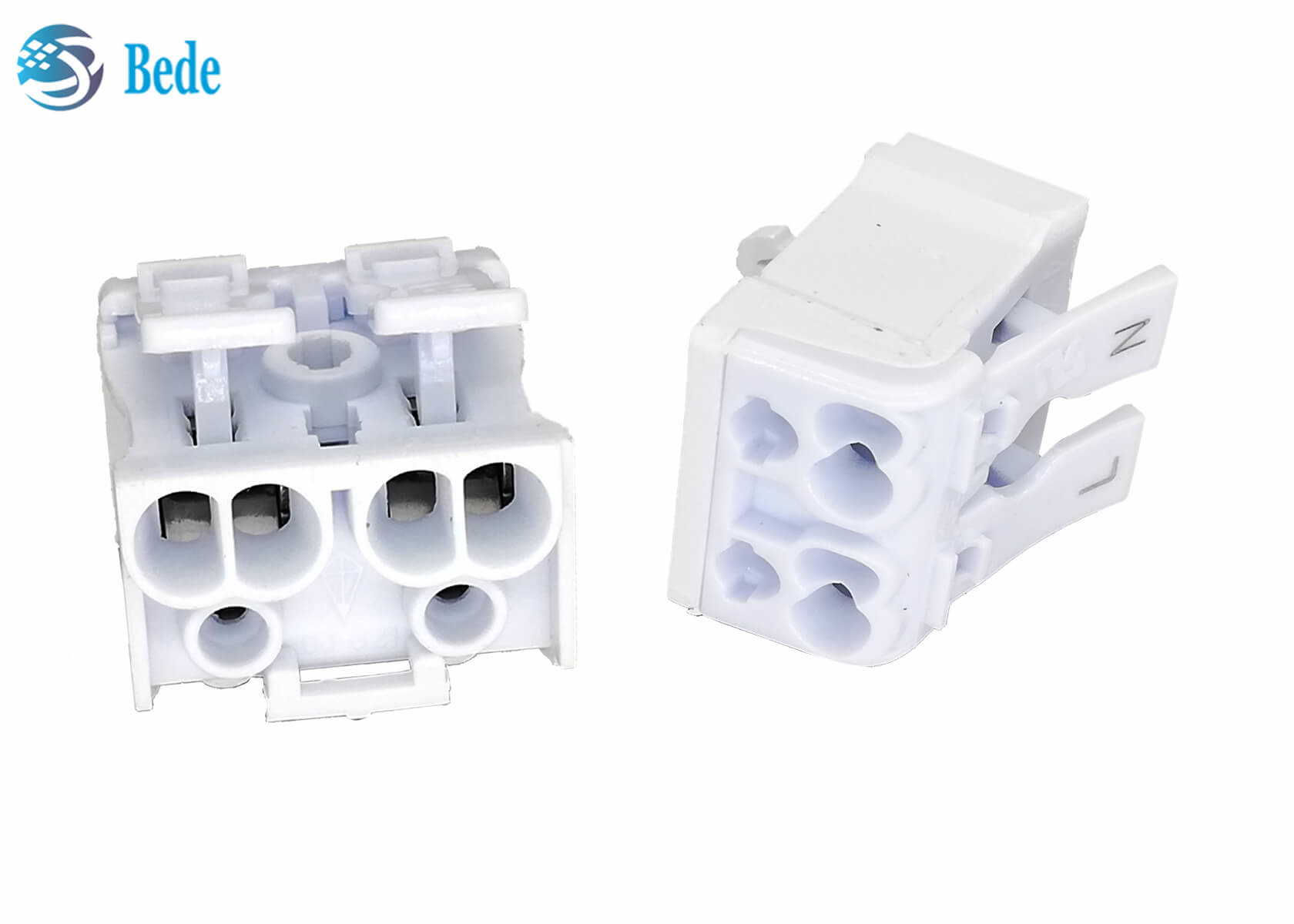 2 Poles PA66 Quick Terminal Blocks Lever Nuts 450V 24A Push In