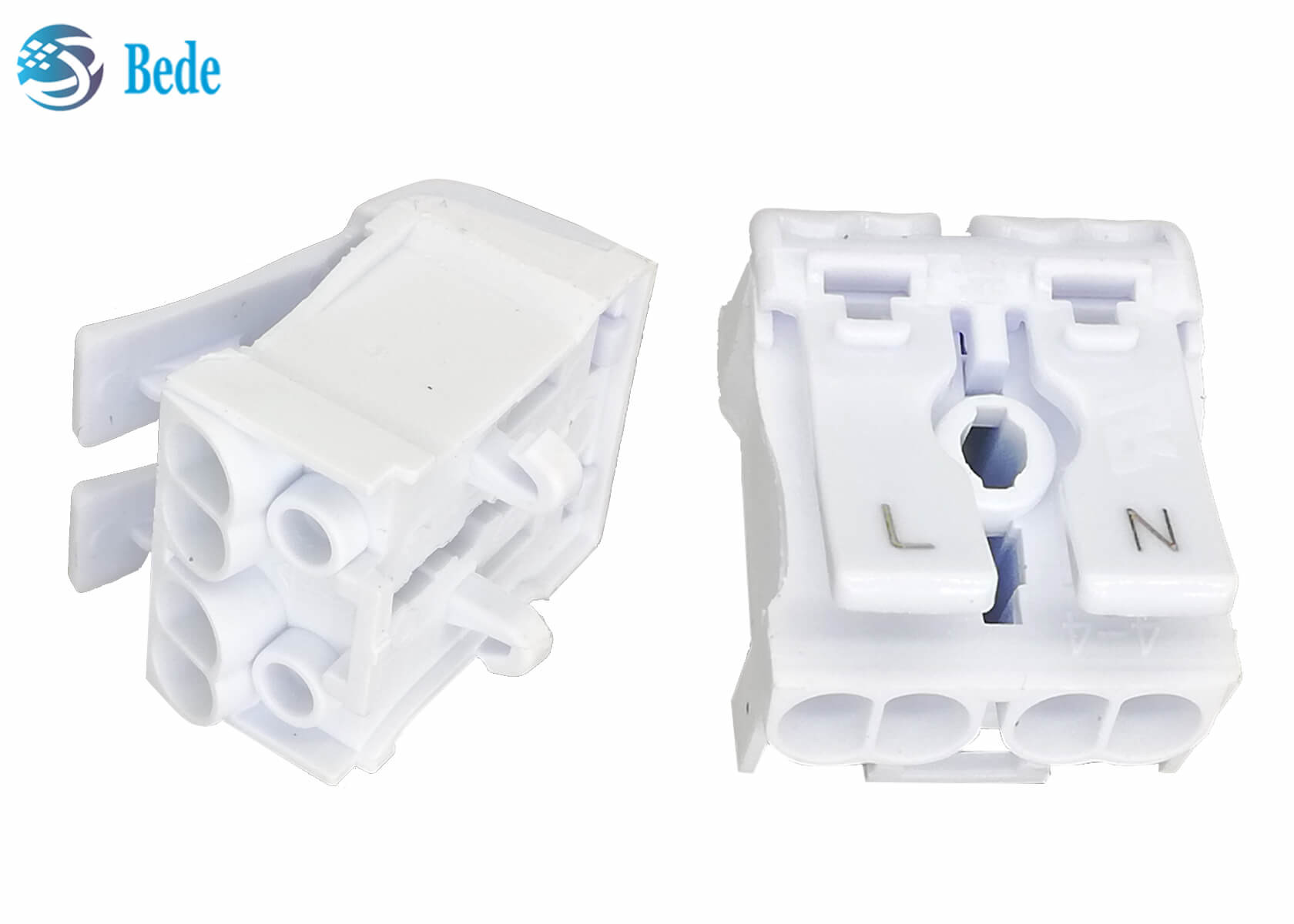 2 Poles PA66 Quick Terminal Blocks Lever Nuts 450V 24A Push In