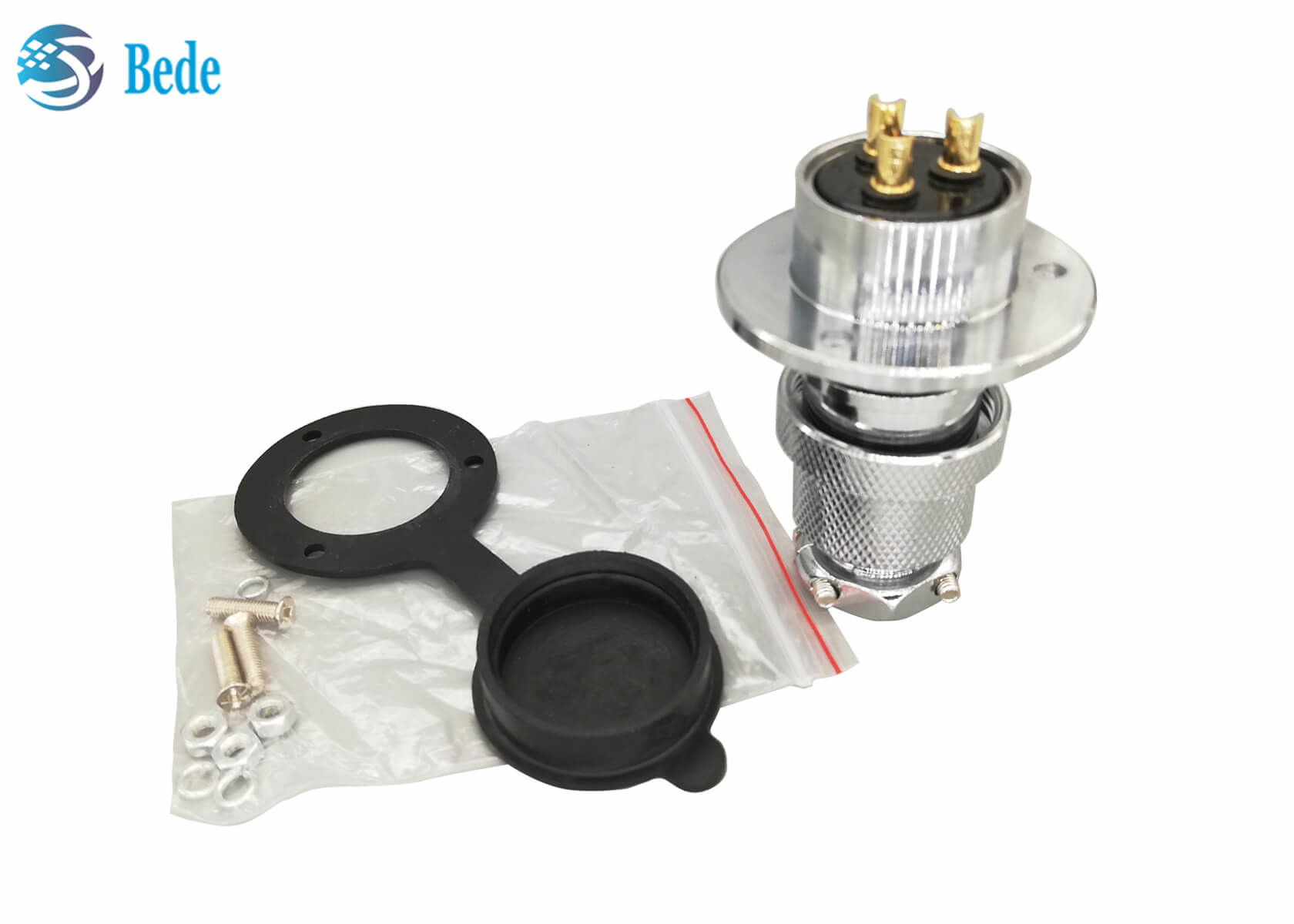 M25 Circular Aviation Connector 4 Pin With Round Flange And Dust Cover