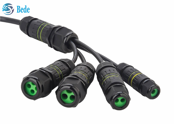 Waterproof Cable Connectors IP68 4 Pins Output 2~4 Wires For Musical Fountain Outdoor Lighting