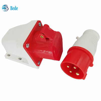 Male Female Electrical Socket 4 Pins 3P+E 380~415V 16Amp Wall Mounting ...